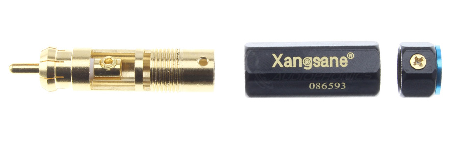 XANGSANE XS-T1061 Connecteurs RCA Cuivre Pur Plaqué Or 24k Ø9mm (Set x4)
