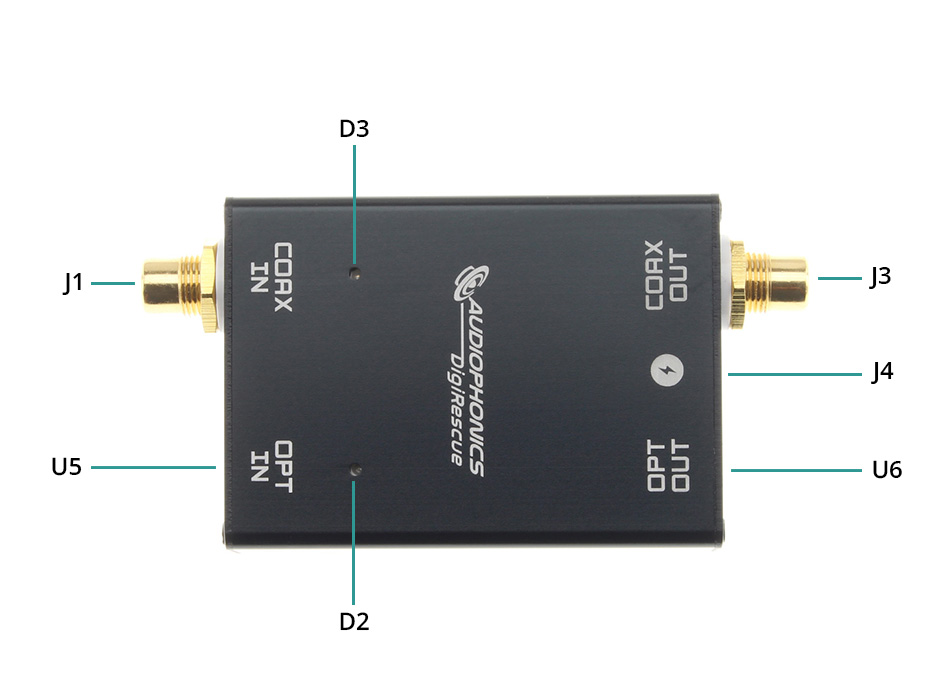 AUDIOPHONICS DIGIRESCUE Reclocker SPDIF Module Optical Coaxial Galvanic Insulation 24bit 192kHz