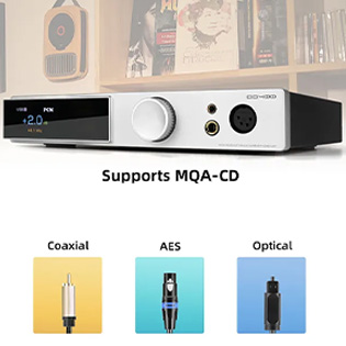 SMSL DO400 DAC ES9039MSPRO Amplificateur Casque XMOS XU316 Bluetooth 5.1 LDAC 32bit 768kHz DSD512 MQA-CD Argent