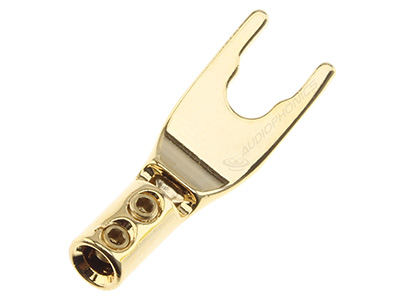 24k Gold-Plated Pure Copper Spade Ø4mm (Unit)