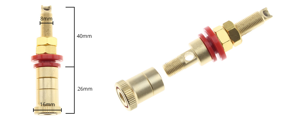 XANGSANE XS-T075 Gold-Plated Pure Copper Speaker Terminals (Set x4)