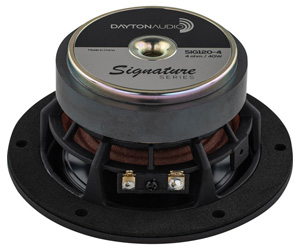 Dayton Audio SIG120-4 Speaker Driver Woofer/ Midbass Aluminum 40W 4Ω 91dB 75Hz-8500Hz Ø10.2cm