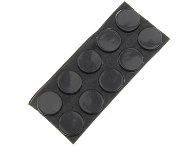 3M Pieds silicone 20x3mm Noir (Set x10)