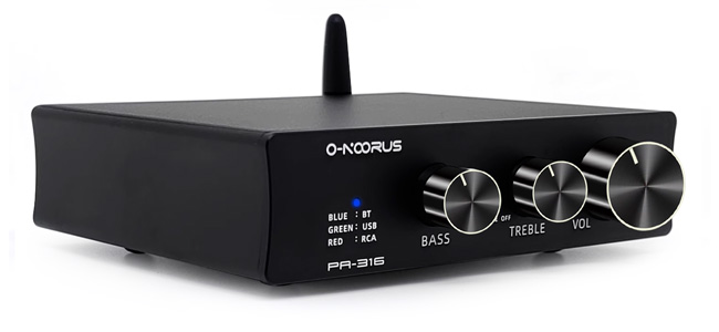 O-Noorus PA-316 Amplificateur Class D 2x TPA3116D2 Bluetooth 5.0 2x60W 4 Ohm
