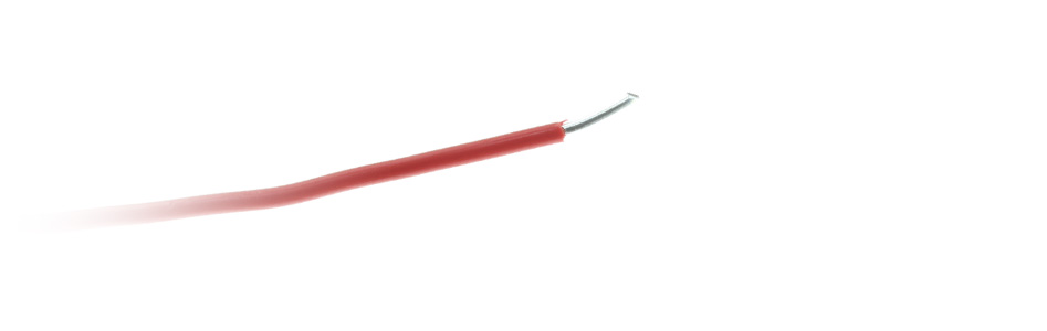 Wiring Cable Silver Plated Single Strand OFC Copper 0.5mm² PTFE Sheath Ø1.3mm Red