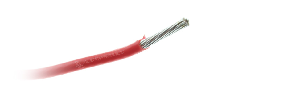 Wiring Cable Silver Plated OFC Copper 2mm² PTFE Sheath Ø2.4mm Red