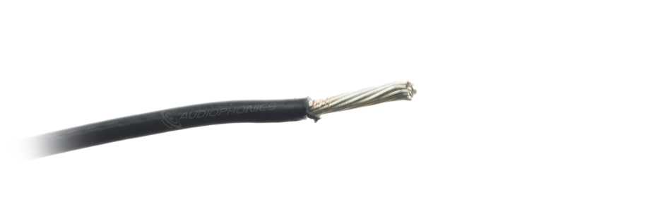 Wiring Cable Silver Plated OFC Copper 1.5mm² PTFE Sheath Ø2mm Black