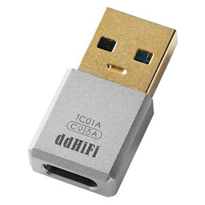 DD TC01A Adaptateur USB-C Femelle vers USB-A Mâle Plaqué Or - Audiophonics