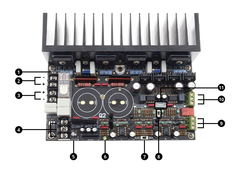 Module Amplificateur Stéréo Class AB à Transistors Bipolaires 2x68W / 4 Ohm