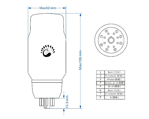 PSVANE KT66GC Tube de Puissance (Paire appairée)