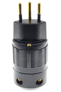 ELECAUDIO CH-22G MK2 Sector Plug Switzerland SEV 1011 24k Gold-Plated Ø17mm