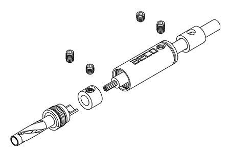 AECO ABP-1111S Fiches Banane Cuivre Plaqué Argent Ø6mm (Set x4)