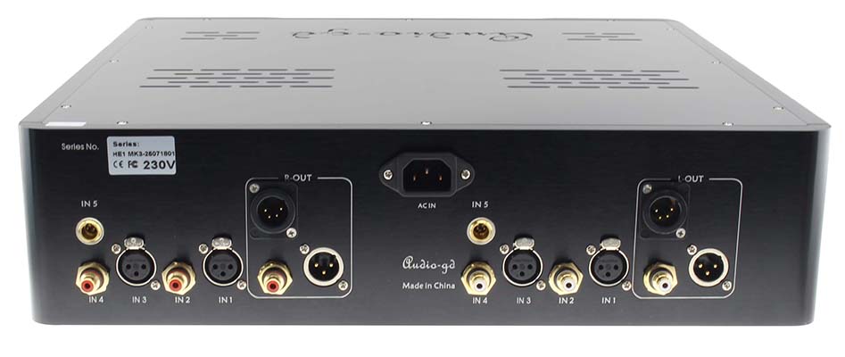 Arrière Audio-GD HE-1 MK2 Préamplificateur Class A symétrique ACSS XLR RCA