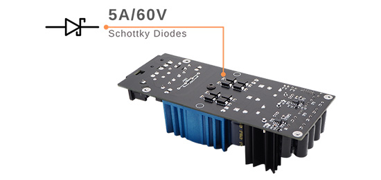 Beatechnik X LHY Audio LPS-A6: Module Schottky diodes indication