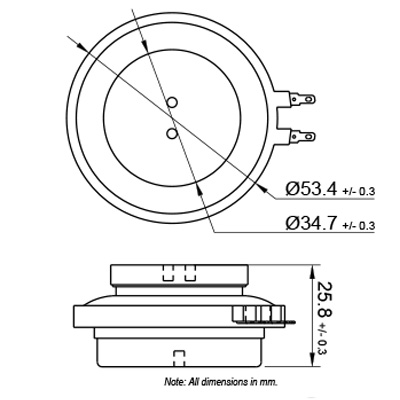 Dayton Audio EX32HRDS-4 IMS™ Haut-Parleur Vibreur Exciter 30W 4 ohm Ø32mm