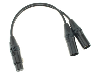 AUDIOPHONICS NEUTRIK Câble de modulation Doubleur de Signal 1x XLR Femelle 3 Pins vers 2x XLR Mâle 3 Pins 30cm