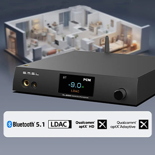 SMSL DL300 DAC AK4191 + AK4499 Headphone Amplifier XMOS XU316 Bluetooth 5.1 LDAC 32bit 768kHz DSD512 MQA MQA-CD