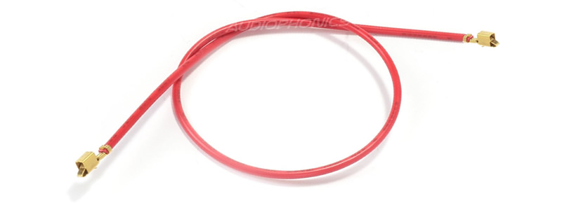 Câble VH 3.96mm Femelle Sans Boîtier 1 Pôle Plaqué Or 40cm Rouge (x10)
