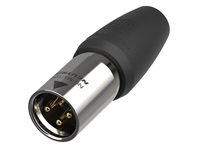 NEUTRIK NC3MX1-TOP Connecteur XLR Mâle 3 Pôles Plaqué Or Compatible Usage Extérieur IP65 Ø8mm