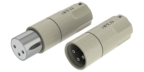 AECO AMI-1060R XLR 3-Pole Male and Female Connectors Rhodium-Plated Tellurium Copper Ø12mm (Pair)