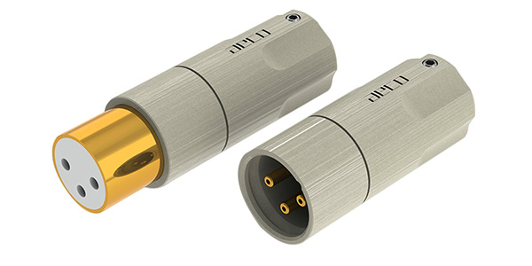 AECO AMI-1060G Connecteurs XLR 3 Pôles Mâle et Femelle Cuivre Tellurium Plaqué Or Ø12mm (La paire)