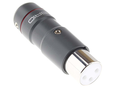 ETI BRIO Connecteur XLR Femelle 3 Pôles Cuivre Tellurium Plaqué Rhodium Ø12mm Rouge (Unité)