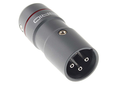 ETI BRIO Connecteur XLR Mâle 3 Pôles Cuivre Tellurium Plaqué Rhodium Ø12mm Rouge (Unité)