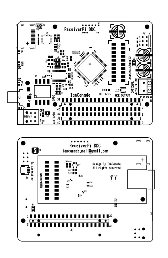 IAN CANADA RECEIVER PI DDC Interface Numérique I2S SPDIF USB pour RasberryPi