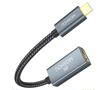 Adaptateur HDMI femelle vers USB-C mâle 8K HDR 20cm