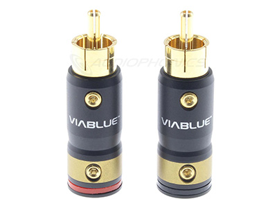 VIABLUE T8 SOLDER Connecteurs RCA Plaqué Or Ø9.5mm (La paire)