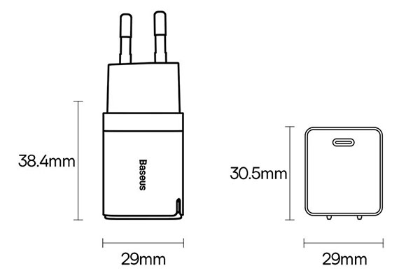 Power Adapter GAN USB-C PD QC3.0 5V / 9V / 12V / 15V / 20V 30W