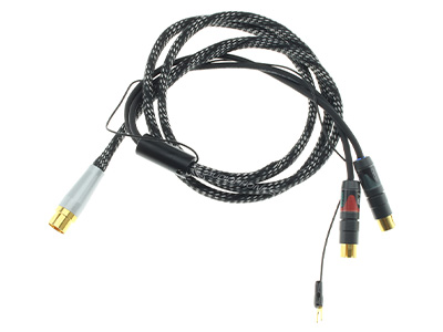 AUDIOPHONICS Phono Cable DIN 5 Pin to 2 RCA + Ground Wire 1.5m