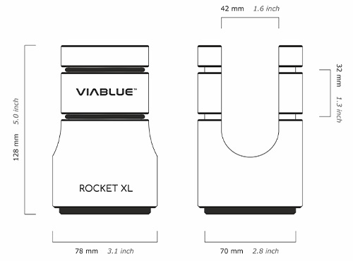 Dimensions des supports de câble Viablue Rocket XL