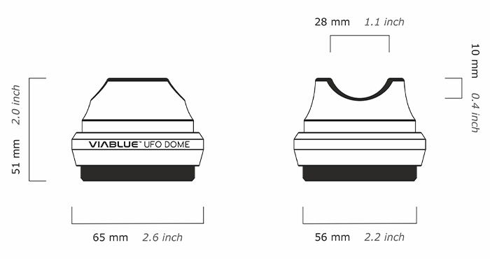 Dimensions of Viablue UFO Dome cable supports