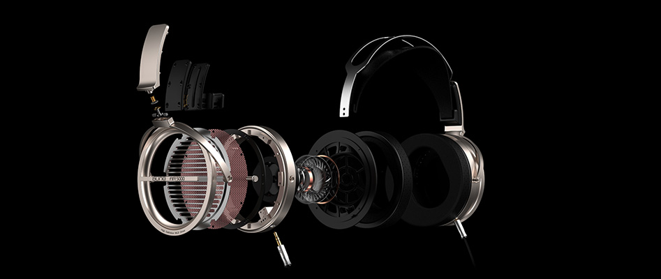 Exploded view of Aune AR5000 headphones