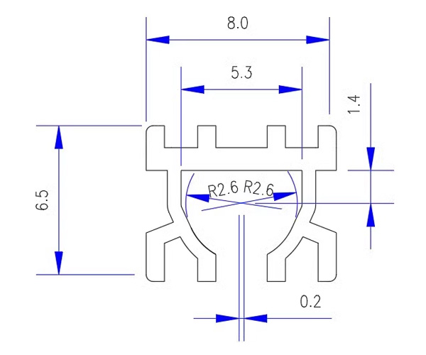 Schéma dimensions dissipateur thermique TO-92