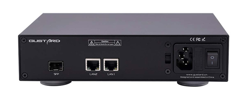 Rear view of Gustard N18 network switch
