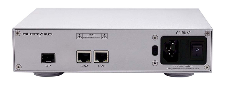 Rear view of Gustard N18 network switch