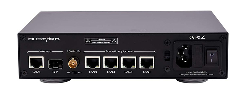 Rear view of Gustard N18 PRO network switch