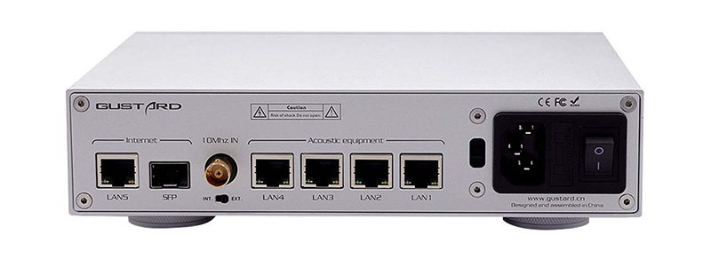 Rear view of Gustard N18 PRO network switch