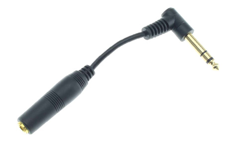 Photo of stereo adapter jack 6.35mm angled male to jack 6.35mm female