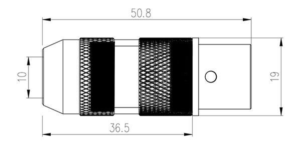 Photo des dimensions du connecteur XLR femelle VIBORG XF-204R