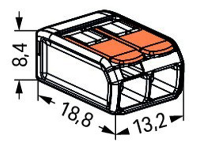 Photo des dimensions du WAGO 221-412