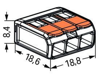 Photo des dimensions du WAGO 221-413