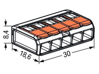 Photo des dimensions du WAGO 221-415