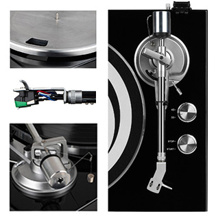 Photo of DAYTON AUDIO TT-1BTW turntable tonearm and platter