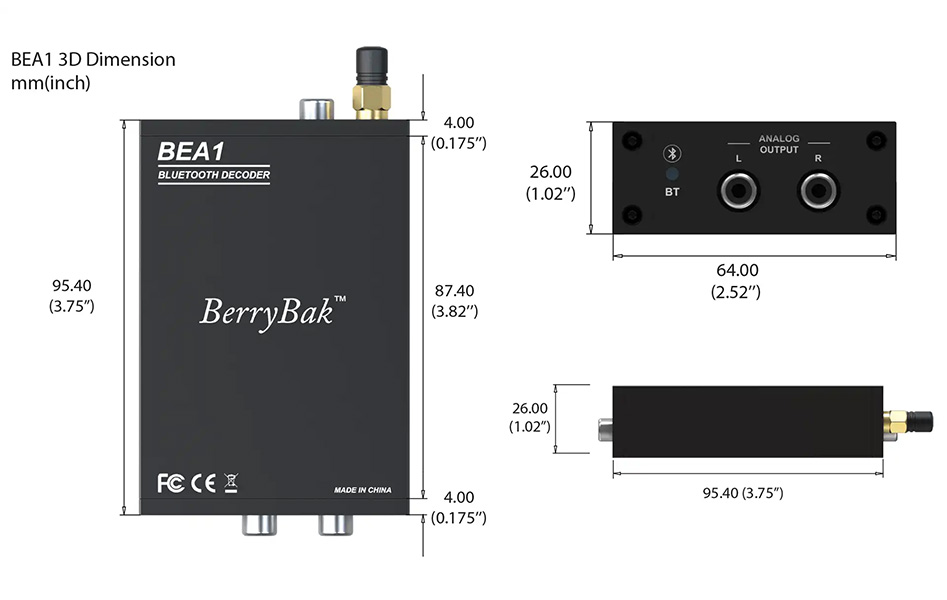  BERRYBAK BEA1 dimensions