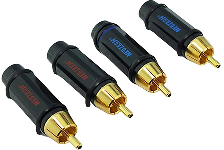 NEOTECH DG-202 Connecteurs RCA Pin central Cuivre OFC Plaqué Or Ø9mm (Set x4)