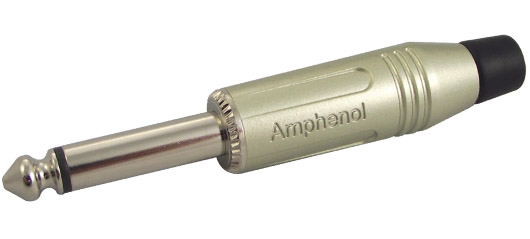AMPHENOL ACPM-GN Male Mono Jack 6.35mm Connector Ø7mm: front view