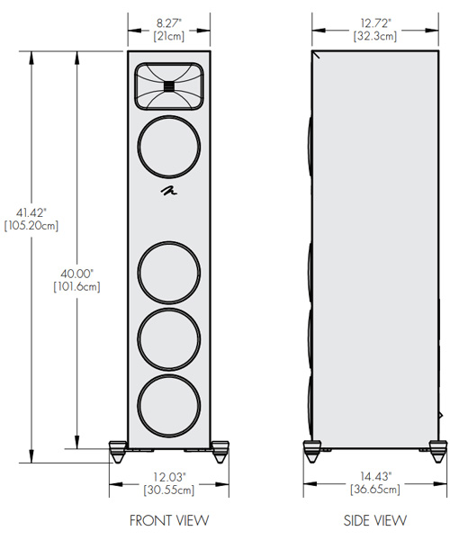 Martin Logan Motion Foundation F1: Dimension diagram